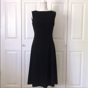 Ralph Lauren Black Dress with Button Accents